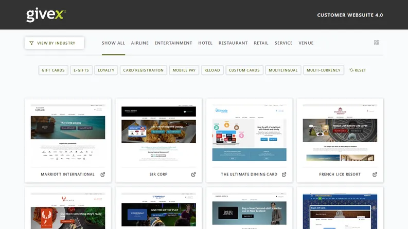 Screenshot from an internal gallery of all CWS4 websites in production